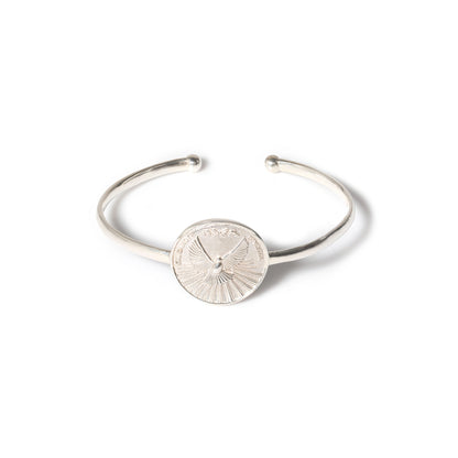 PULSEIRA ESPIRITO SANTO EM PRATA DE LEI AJUSTAVEL - LINHA SAGRADA