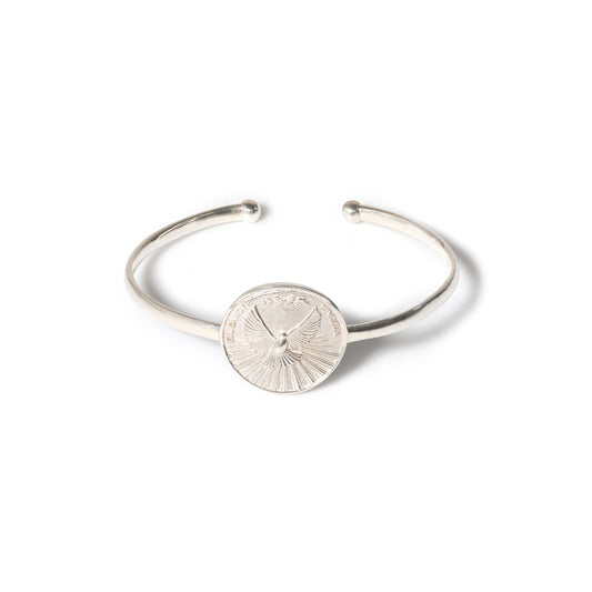 PULSEIRA ESPIRITO SANTO EM PRATA DE LEI AJUSTAVEL - LINHA SAGRADA