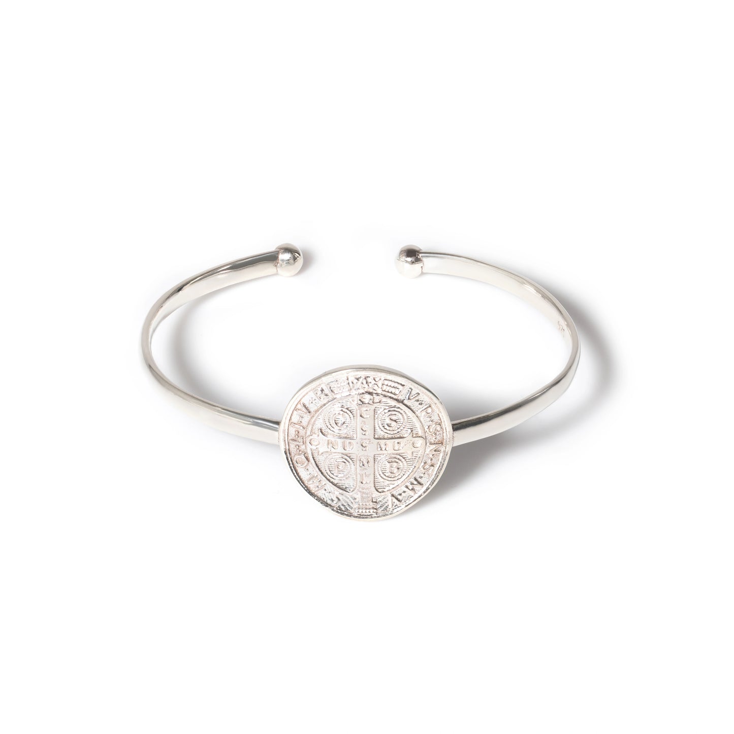 PULSEIRA SAO BENTO EM PRATA DE LEI AJUSTAVEL - LINHA SAGRADA