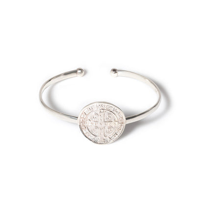 PULSEIRA SAO BENTO EM PRATA DE LEI AJUSTAVEL - LINHA SAGRADA