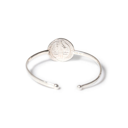 PULSEIRA SAO BENTO EM PRATA DE LEI AJUSTAVEL - LINHA SAGRADA