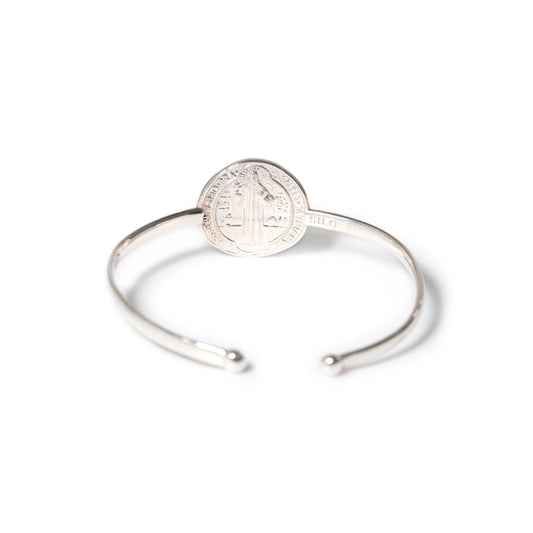 PULSEIRA SAO BENTO EM PRATA DE LEI AJUSTAVEL - LINHA SAGRADA